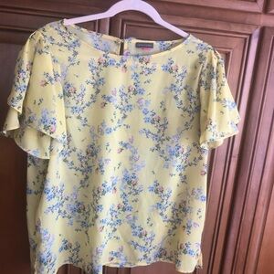Vince Camuto Yellow Floral Blouse